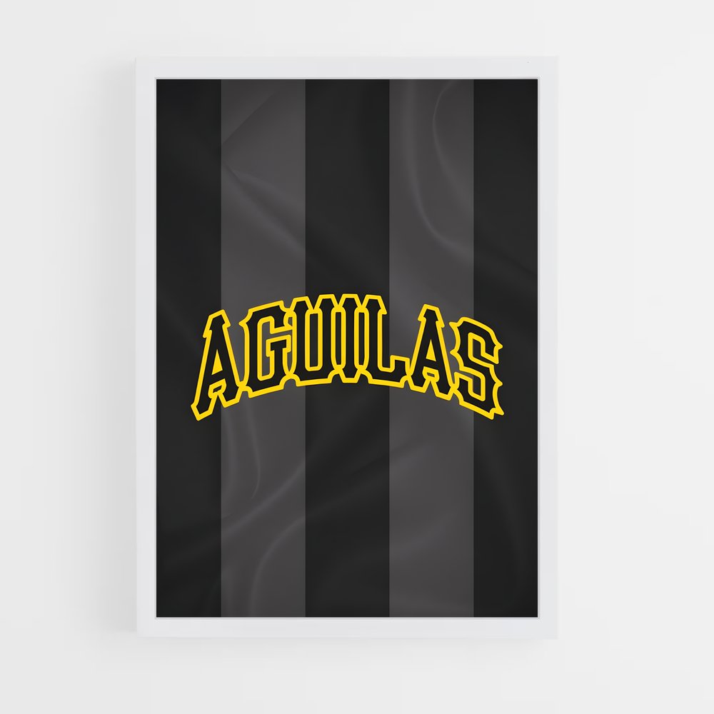 Poster Agua Noir et Jaune – affiche Baseball (vue 3)